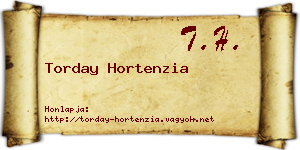 Torday Hortenzia névjegykártya